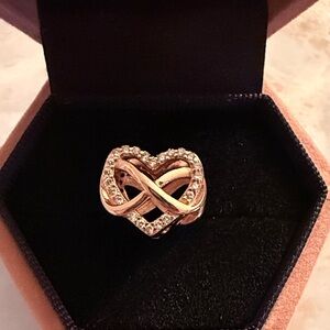 Pandora Rose Gold and Crystal Heart  Charm